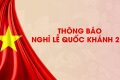 Thông báo Về việc nghỉ lễ Quốc Khánh năm 2026 và hoán đổi ngày làm việc